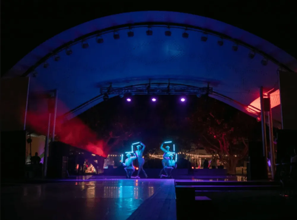 An evening outdoor performance from the Zephyr Civic Center guide